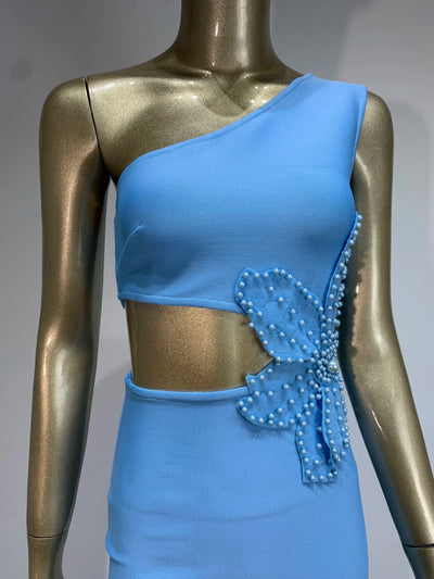 Elise One-Shoulder Dress – Pearl Sky Edition