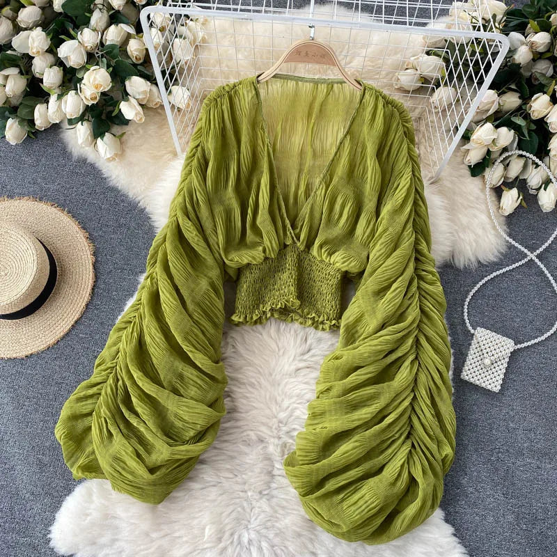 Nahla Sheer Sleeve Blouse – Air light Edition