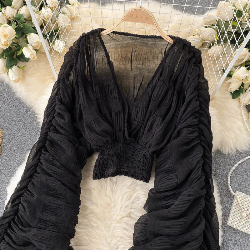 Nahla Sheer Sleeve Blouse – Air light Edition